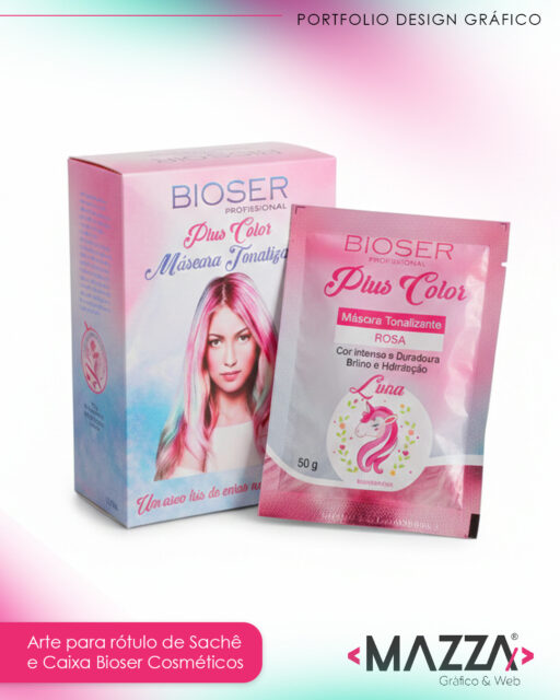 ✨ Desenvolvimento de Identidade & Embalagem ✨

Projeto criado para a linha Bioser Profissional – Plus Color 💗

A proposta foi traduzir intensidade de cor + delicadeza em uma identidade visual que conversasse diretamente com o público jovem e apaixonado por transformação.

Trabalhei:
✔️ Conceito visual da linha
✔️ Design de embalagem (cartucho + sachê)
✔️ Harmonia cromática estratégica
✔️ Hierarquia de informações
✔️ Apelo comercial no PDV

O degradê suave reforça o universo fashion e criativo da marca. Que conecta com o público feminino e jovem.

Design não é só estética.
É percepção de valor, posicionamento e desejo. 💄✨

#designdeembalagem #packagingdesign #designcosmetico #branding #designerbrasileira #mazzadesign #lmzdesign