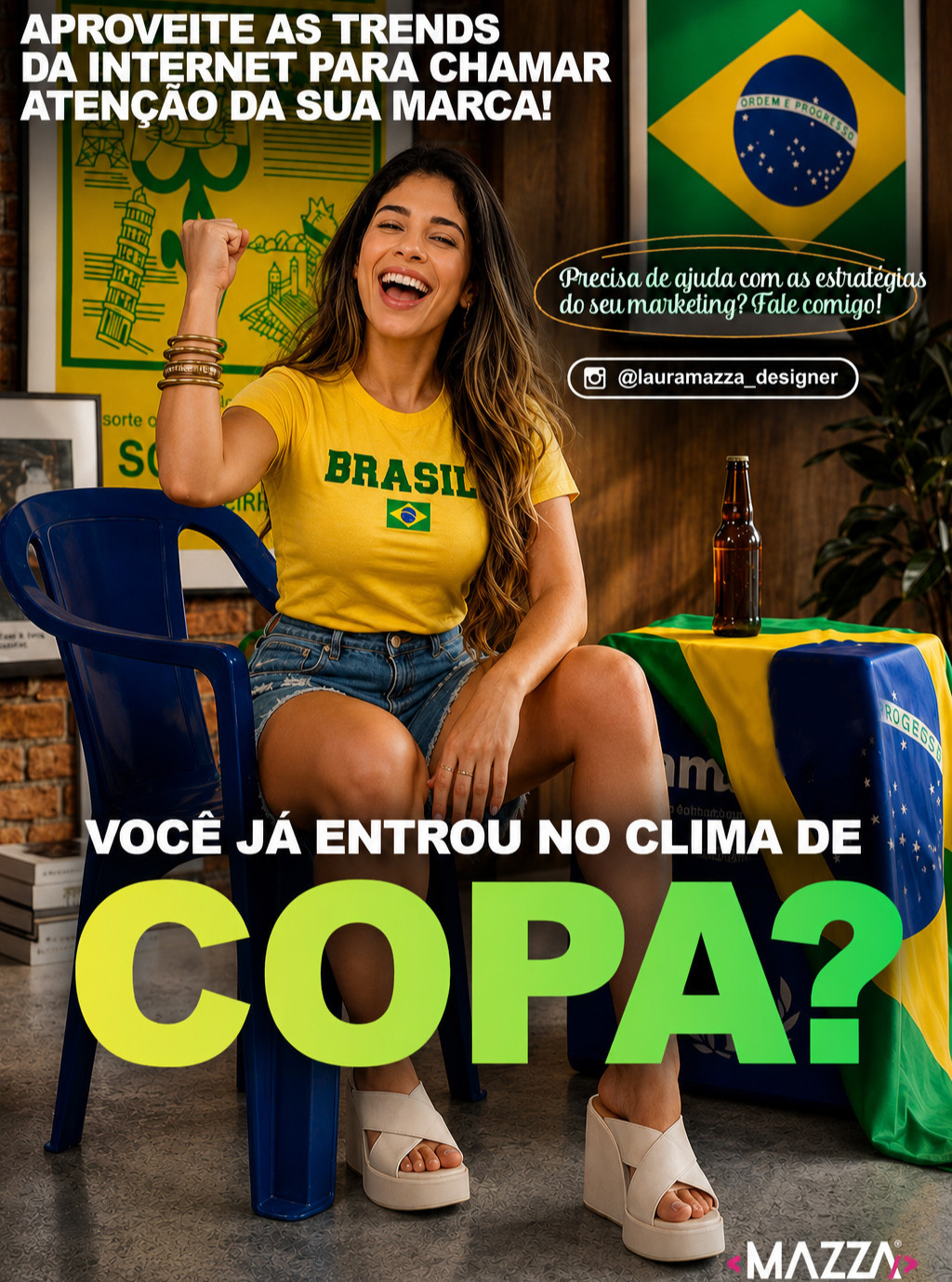 Todo mundo está de olho na Copa. 🎉

E sua marca? Está entrando na conversa ou ficando no banco de reservas?

Empresas que se conectam com pessoas, criam conexões por temas, emoção e temática no mundo real, é o que vai gerar mais fidelidade da sua marca com o público.

Eu crio artes, campanhas e estratégias para que sua empresa aproveite os assuntos mais comentados da internet e se conecte com o público de forma inteligente.

🚀 Design gráfico
📱 Social Media
🎨 Identidade visual

Clique no link da bio e venha ver como meu trabalho pode fazer sua empresa a aumentar mais engajamentos e vendas 🔥